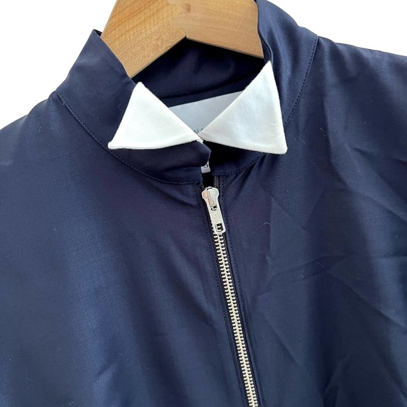 Carolina Ritzler Paris Tina Navy Blue Zip Front Jumpsuit French SZ 36 US 4 NWOT - Picture 2 of 12